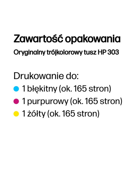 Tusz Hp 303 Cyan/Magenta/Yellow