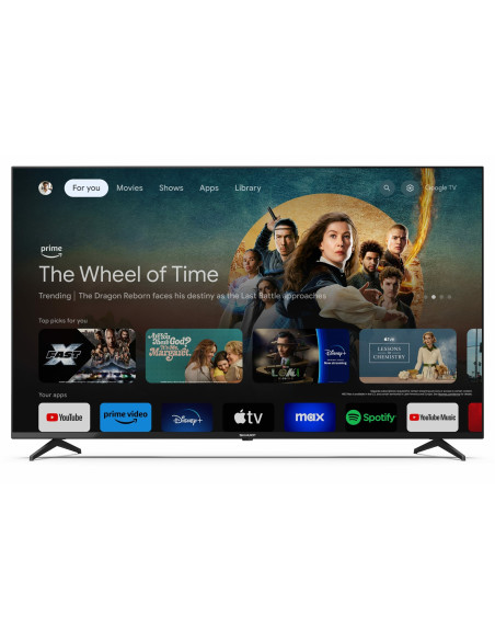 Sharp 55" 4K Ultra Hd Led Google Tv 139,7 Cm (55") Smart Tv Wi-Fi Czarny