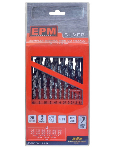 Zestaw Wierteł Hss Do Metalu 1-13Mm 25Szt.
