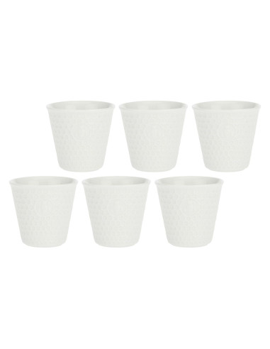 Zestaw 6 Kubków Aperegina - Biały, 75 Ml