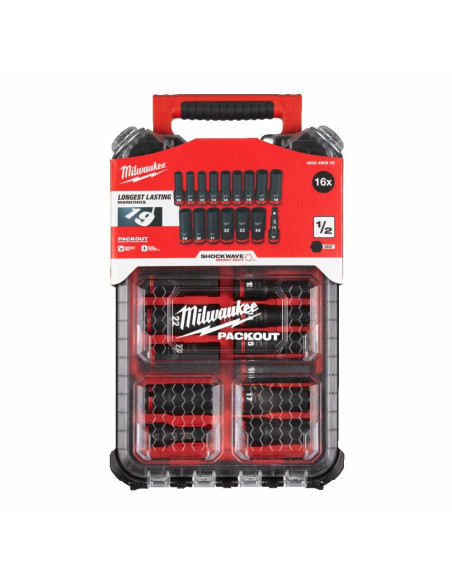 Milwaukee Zestaw Nasadek Udarowych Długich 1/2" 16Szt. Packout