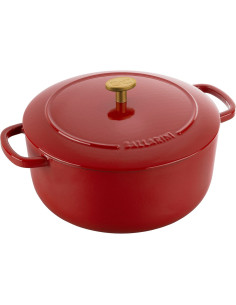 Garnek Żeliwny Okrągły Ballarini Bellamonte - 4 Ltr, Czerwony