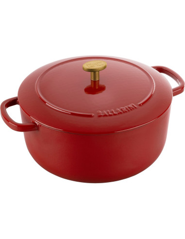 Garnek Żeliwny Okrągły Ballarini Bellamonte - 4 Ltr, Czerwony