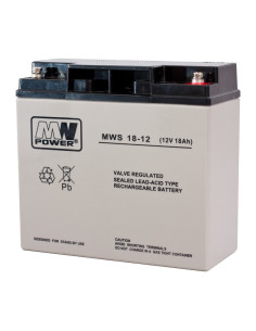 Akumulator Mpl Mw Power Mws 18-12 Kwasowo-Ołowiowy Vrla Agm Bezobsługowy 12 V 18 Ah Czarny, Szary 2