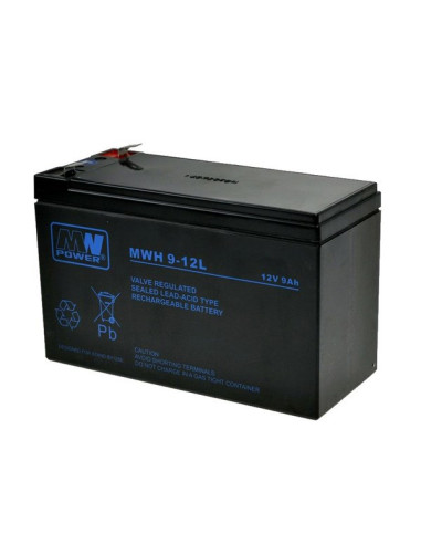 Akumulator Mpl Mw Power Mwh 9-12L Kwasowo-Ołowiowy Vrla Agm Bezobsługowy 12 V 9 Ah Czarny