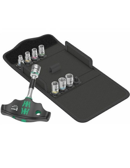 Wera Zestaw Nasadki Z Grzechotką Typu T 1/4" 9-Częściowy W Etui Kraftform Kompakt 400 Ra Set2