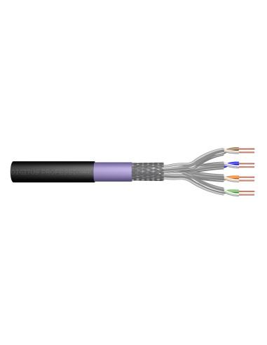 Digitus Kabel Instalacyjny Zewnętrzny Suchy Kat.7, S/Ftp, Awg 23/1, Pe, 1000M, Czarny, Szpula