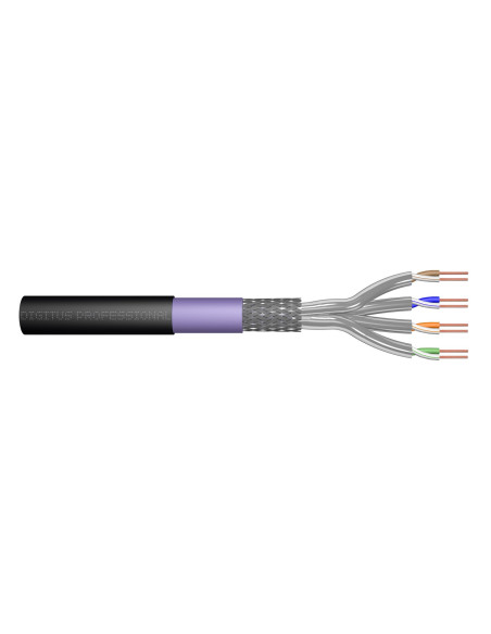 Digitus Kabel Instalacyjny Zewnętrzny Suchy Kat.7, S/Ftp, Awg 23/1, Pe, 1000M, Czarny, Szpula
