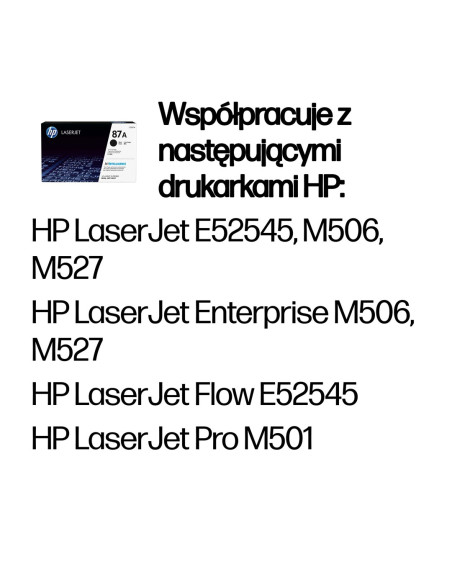 Hp 87A Oryginalny Wkład Z Czarnym Tonerem Laserjet