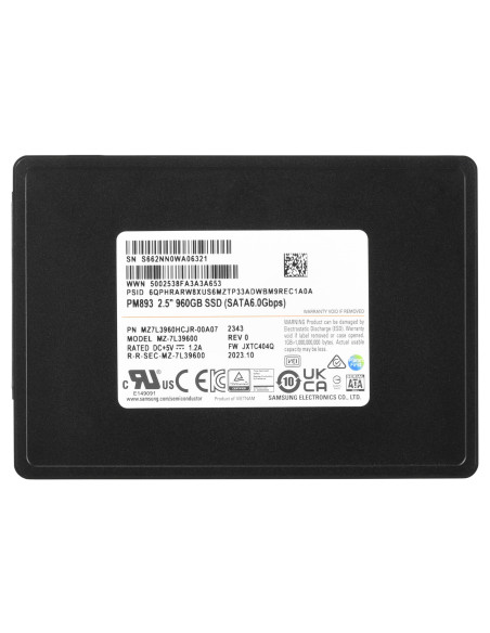 Dysk Ssd Samsung Pm893 960Gb Sata 2.5" Mz7L3960Hcjr-00A07 (Dwpd 1)