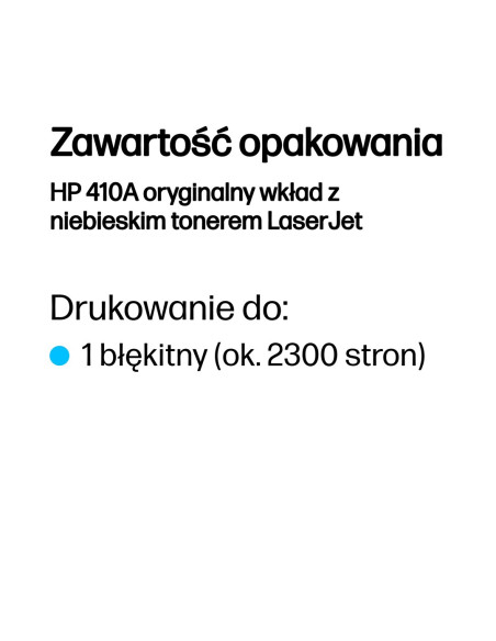 Hp 410A Oryginalny Wkład Z Niebieskim Tonerem Laserjet