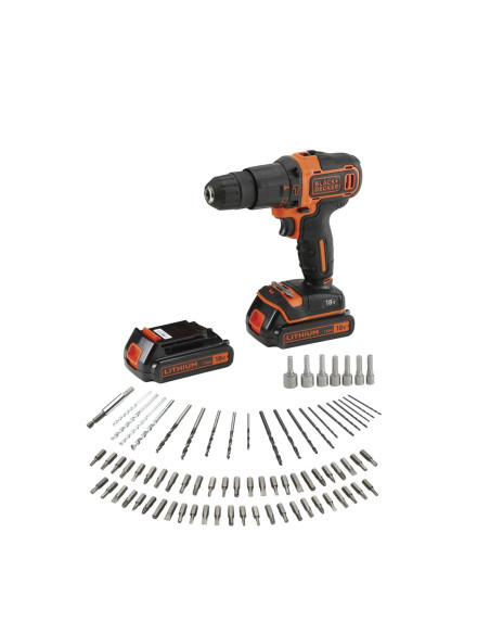 Black & Decker Bdchd18Bafc-Qw Wiertło 1400 Rpm Czarny, Pomarańczowy