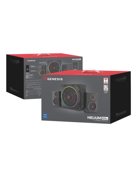 Genesis Helium 800Bt Zestaw Głośników 60 W Uniwersalne Czarny 2.1 Kan. 1-Drożny 30 W Bluetooth
