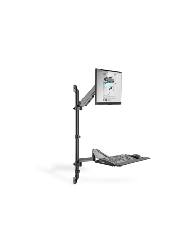 Digitus Ramię Naścienne Pojedyncze Lcd+Klawiatura Max.32" Max. 8Kg Uchylno-Obrotowe 360° (Pivot) Da-90372