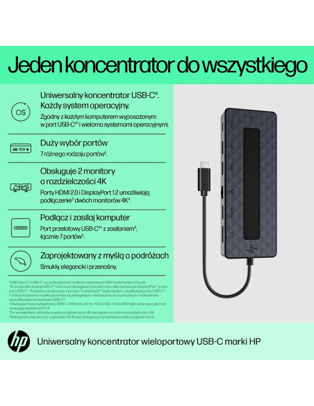 Hp 50H55Aa Usb 3.2 Gen 2 (3.1 Gen 2) Type-C Czarny
