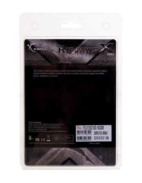 G.skill Ripjawsx Ddr3 2X8Gb 2133Mhz Cl10 Xmp F3-2133C10D-16Gxm