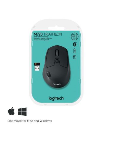Logitech M720 Myszka Po Prawej Stronie Rf Wireless + Bluetooth Optyczny 1000 Dpi