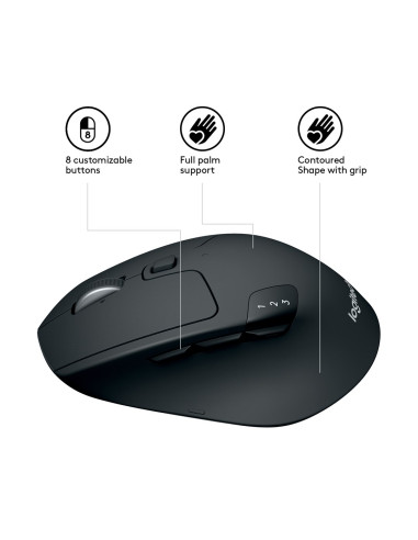 Logitech M720 Myszka Po Prawej Stronie Rf Wireless + Bluetooth Optyczny 1000 Dpi