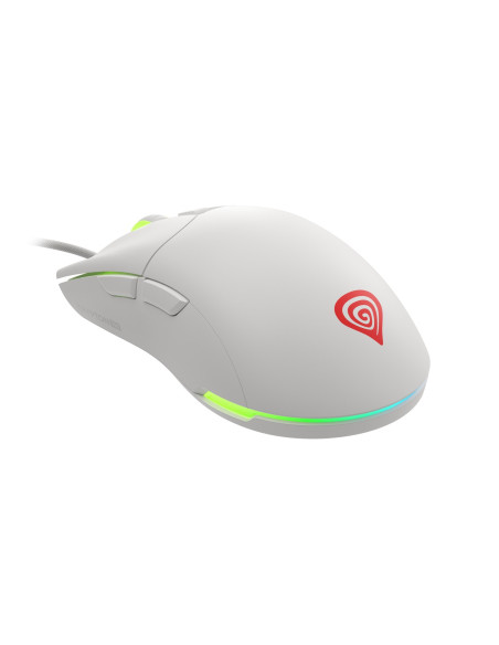 Mysz Dla Graczy Genesis Krypton 750 Lekka 8000 Dpi Paw3333 Rgb Biała Gamingowa