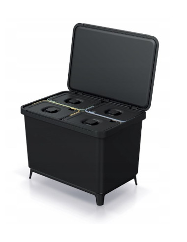 Keden Kosz Na Śmieci Systema 4X10L - Czarny Recykling