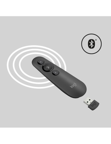 Wskaźnik Laserowy Logitech R500S (910-005843) Pilot Bezprzewodowy Bluetooth/Rf Grafitowy