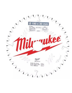 Milwaukee Piła Tarczowa 190X30X2,4X40Z Drewno - Szybkie Cięcie Csb Ms