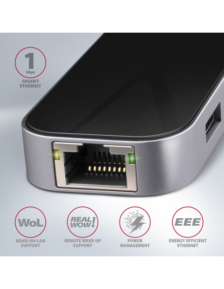 Axagon Hmc-6Gl Stacja Dokująca Usb 3.2 Gen 1 (3.1 Gen 1) Type-C Czarny, Szary