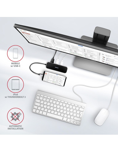 Axagon Hmc-6Gl Stacja Dokująca Usb 3.2 Gen 1 (3.1 Gen 1) Type-C Czarny, Szary