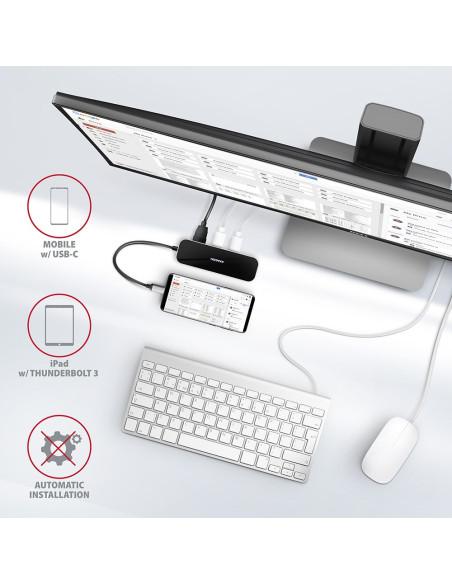 Axagon Hmc-6Gl Stacja Dokująca Usb 3.2 Gen 1 (3.1 Gen 1) Type-C Czarny, Szary