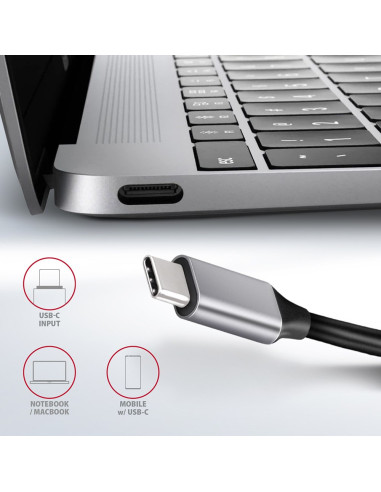 Axagon Hmc-6Gl Stacja Dokująca Usb 3.2 Gen 1 (3.1 Gen 1) Type-C Czarny, Szary