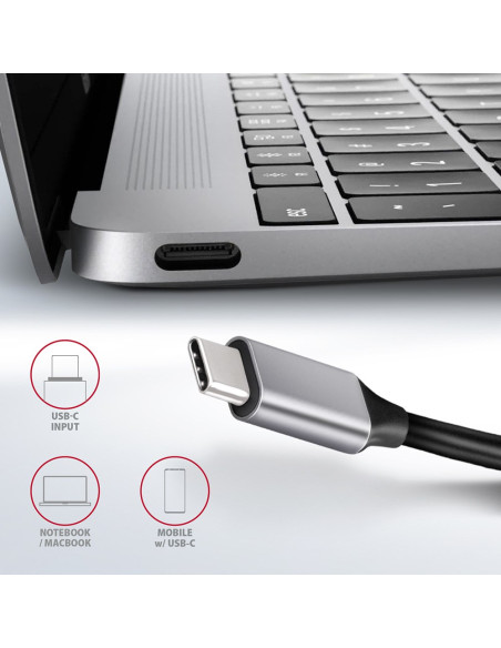 Axagon Hmc-6Gl Stacja Dokująca Usb 3.2 Gen 1 (3.1 Gen 1) Type-C Czarny, Szary
