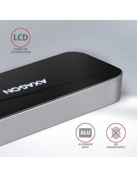 Axagon Hmc-6Gl Stacja Dokująca Usb 3.2 Gen 1 (3.1 Gen 1) Type-C Czarny, Szary