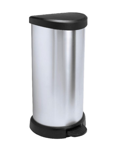 Curver Deco Bins 3253922150002 Okrągły Czarny, Srebrny