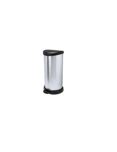 Curver Deco Bins 3253922150002 Okrągły Czarny, Srebrny