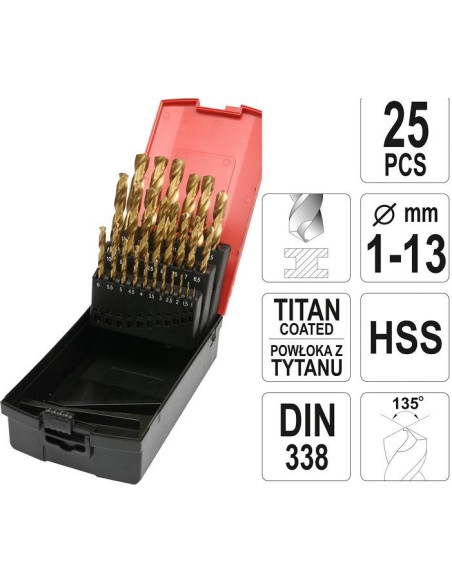 Yato Yt-44676 Wiertło Zestaw Wierteł 25 Szt.