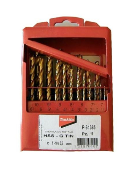 Zestaw Wierteł Tytan Hss-G Tin 19Szt 1-10Mm