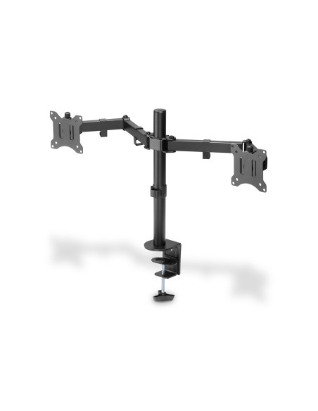 Digitus Uchwyt Biurkowy Podwójny Z Zaciskiem 2Xlcd Max. 32" Max. Obciążenie 2X 8Kg Uchylno-Obrotowy Czarny Da-90400