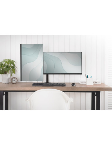 Digitus Uchwyt Biurkowy Podwójny Z Zaciskiem 2Xlcd Max. 32" Max. Obciążenie 2X 8Kg Uchylno-Obrotowy Czarny Da-90400