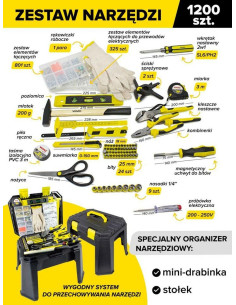 Zestaw Uniwersalny 1200El. 1/4" 6-Kąt.  /Wmc