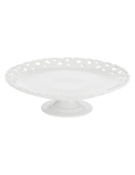 Zdobiona Patera Do Ciasta Valentino - Biały, 26 Cm