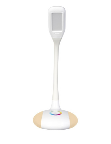 Nowoczesna Lampka Na Biurko Wielokolorowa Rgb Led Activejet Venus Rgb Biała Z Funkcją Oświetlenia Nocnego