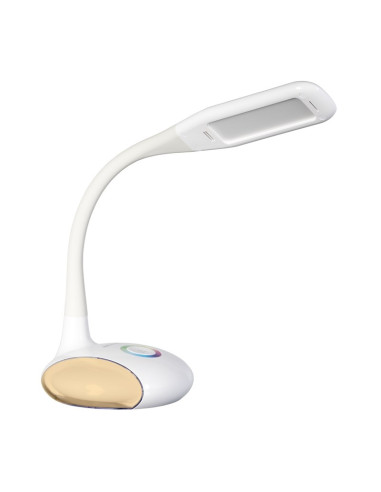 Nowoczesna Lampka Na Biurko Wielokolorowa Rgb Led Activejet Venus Rgb Biała Z Funkcją Oświetlenia Nocnego