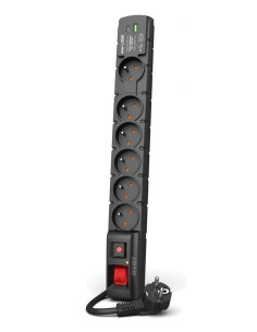 Acar W2436 Ochrona Przeciwprzepięciowa Czarny 6 X Gniazdo Sieciowe 230 V 1,5 M