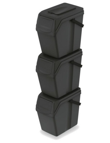 Keden Kosz Na Śmieci Sortibox 25L Set 3 - Czarny Recykling