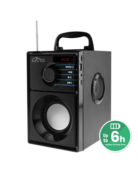 Media-Tech Głośnik Bezprzewodowy Boombox Silver 15W Mrs Mt3179