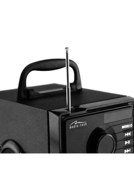Media-Tech Głośnik Bezprzewodowy Boombox Silver 15W Mrs Mt3179