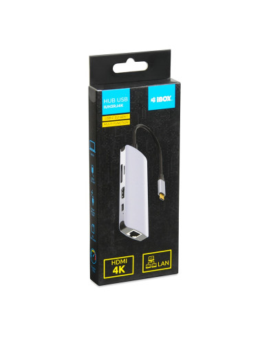 Ibox Hub Usb Iuh3Rj4K Usb3.2 Lan Hdmi 4K Pd100W