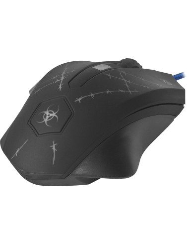 Defender Mysz Przewodowa Forced Gm-020L 800/1800/2400/3200 Dpi 6P + Podkładka + Gra 52020