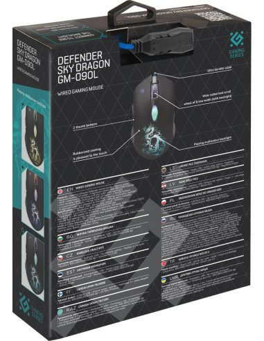 Defender Mysz Przewodowa Sky Dragon Gm-090L Optic 3200Dpi 6P 52090