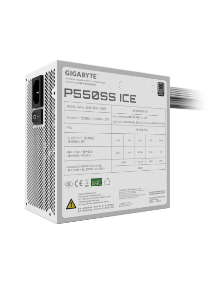 Gigabyte P550Ss Ice Moduł Zasilaczy 550 W 20+4 Pin Atx Atx Biały